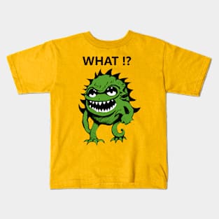 Funny green monster Kids T-Shirt